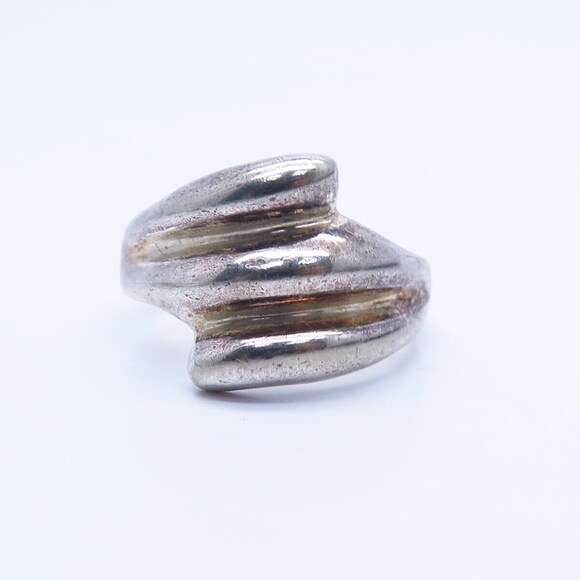 925 Sterling Silver Vintage Ribbed Ring Size 9 1/4 - Picture 3 of 7